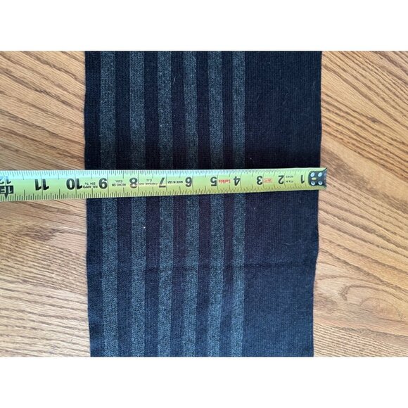 Stylish Unisex Wool & Acrylic Striped Scarf With Fringe Ends - Picture 7 of 11